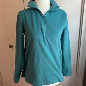 Lands End Quarter Zip Fleece Teal